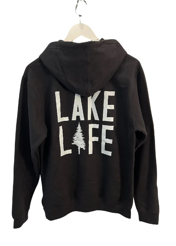 Pigeon Lake Life Hoodie Hoodie with Mock Neck Collared Structured