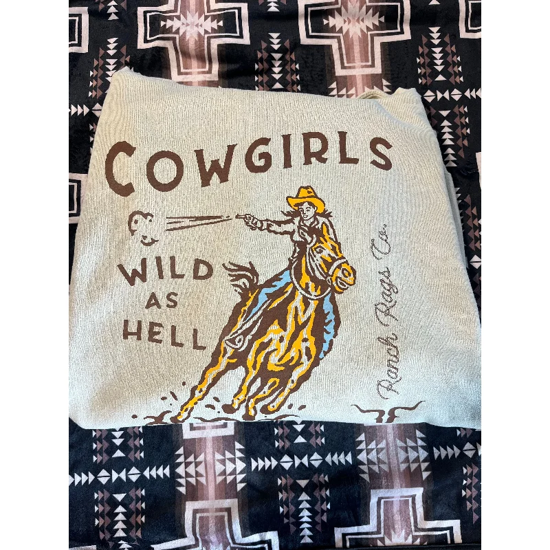 Ranch Rags Co. Cowgirls: Wild As H3ll Hoodie Hoodie with Longline Fit Extended Stylish