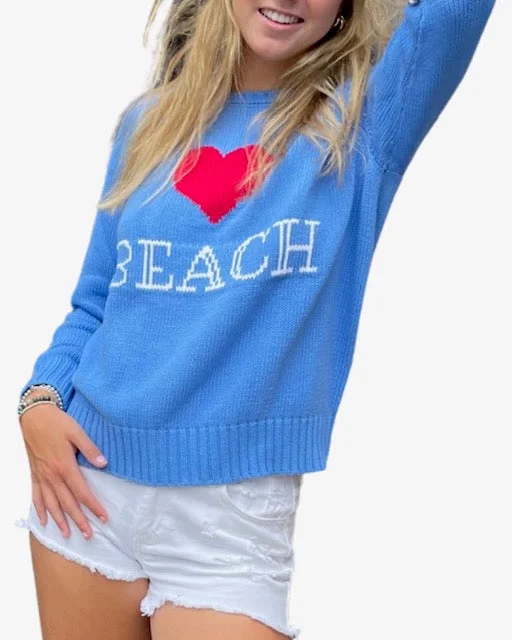 Red White and Blue BEACH Chunky Sweater Fitted Loose Oversized