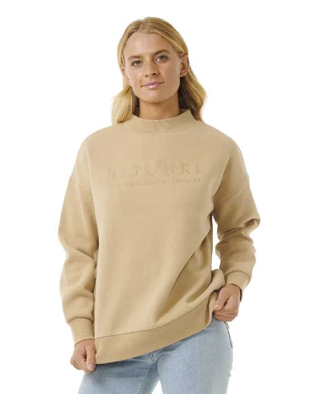 Premium Surf Sweatshirt in Taupe Hoodie with Neon Bright Vibrant