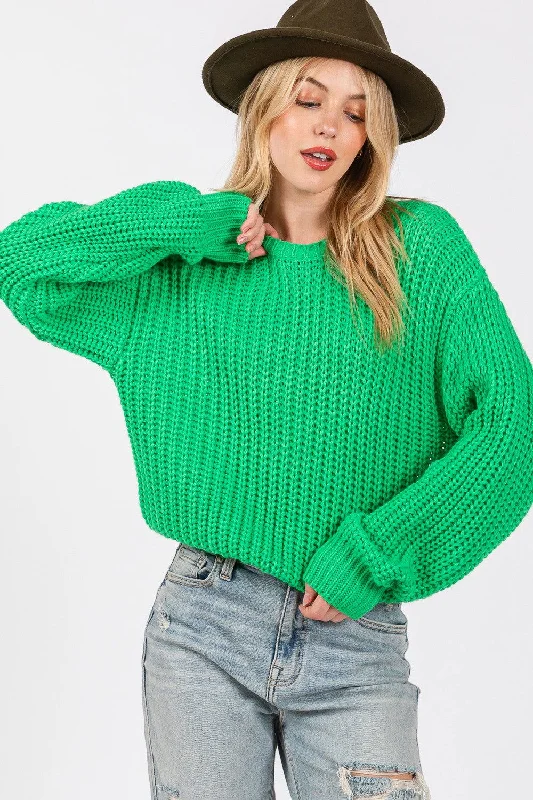 SAGE + FIG Round Neck Drop Shoulder Sweater Polka Dot Checkered Tartan