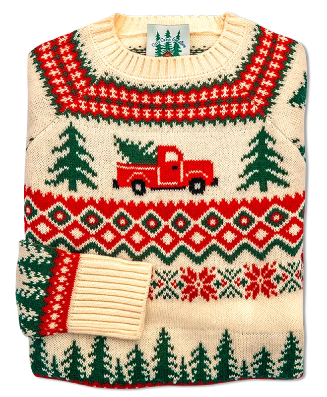 Santa's New Sleigh Sweater Collared Crew Neck Turtle Neck