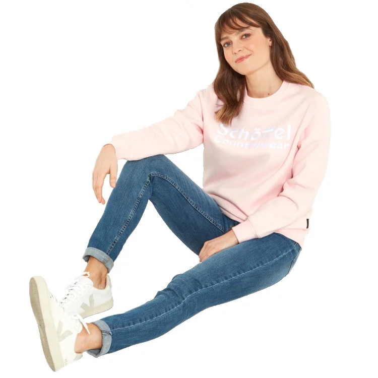 Schoffel Ladies St Helier Sweatshirt - Blush Hoodie with Hem Elastic Stretchable Comfortable