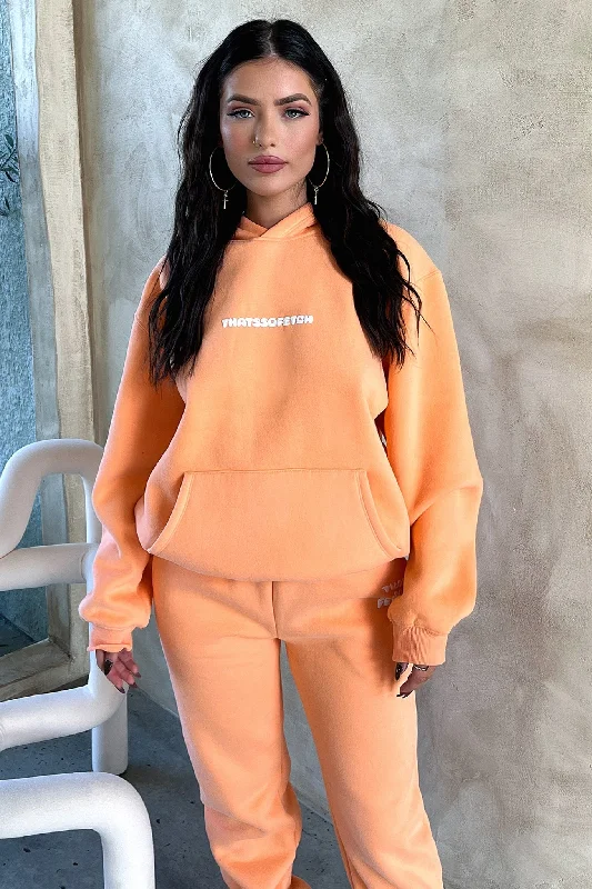 Series 3 Hoodie - Peach Hoodie with Belted Waist Structured Tailored