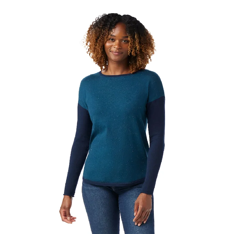 Smartwool Shadow Pine Colourblock Sweater Seamless Knitted Crochet