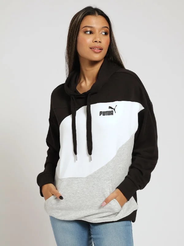 Squad Hoodie Track Top - Black Hoodie with Metallic Shiny Futuristic