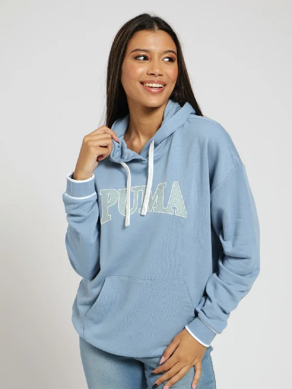 Squad Hoodie Track Top - Blue Hoodie with Cuffed Sleeves Snug Secure