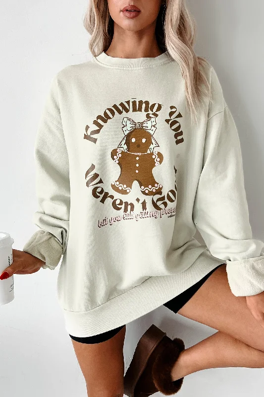 "Still Getting Presents" Graphic Sweatshirt (Pale Sage) Hooded Sweatshirt Casual Wear Street Style