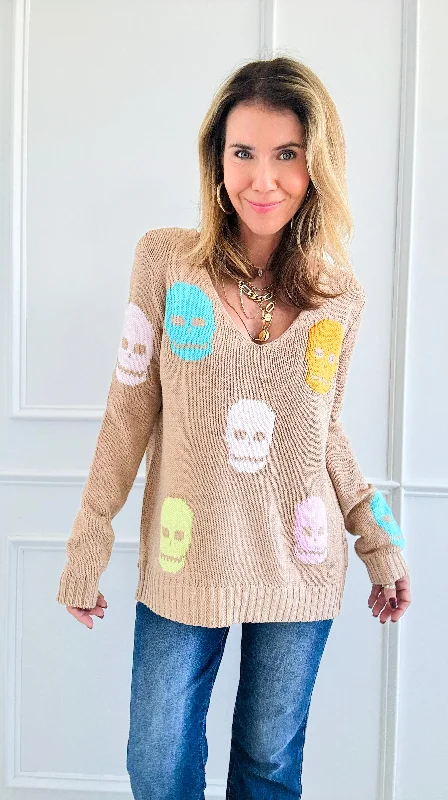 Sugar Skull Knit Sweater Stylish Fashionable Trendy