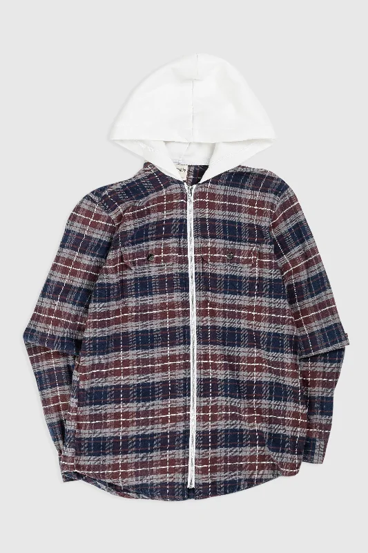 Unisex Rework Hooded Flannel - XS Hoodie with Reflective Safety Nightwear