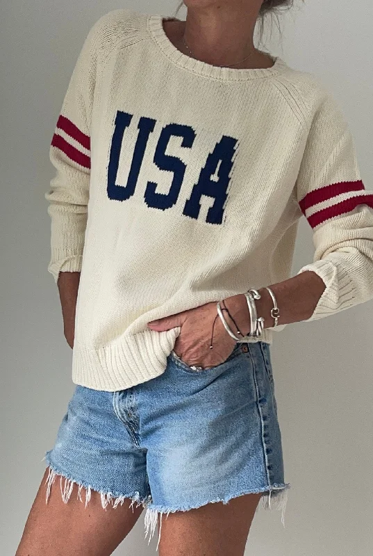 USA Campus Sweater Real Fur Shearling Chenille