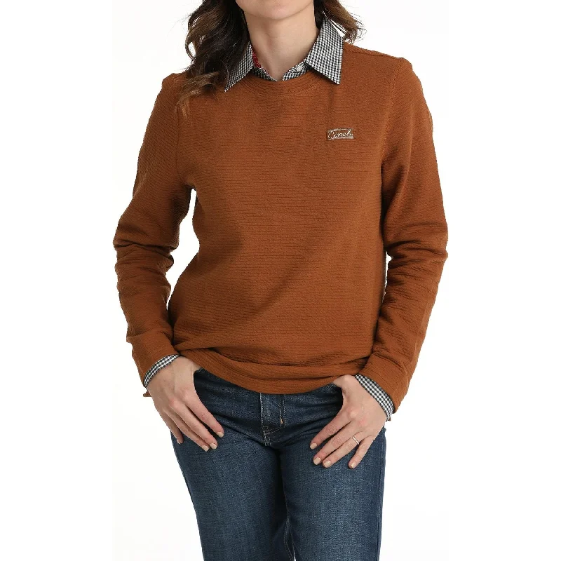 WOMEN'S TEXTURED SWEATSHIRT - COPPER #MAK9205001 Hoodie with Full-Zip Functional Layering