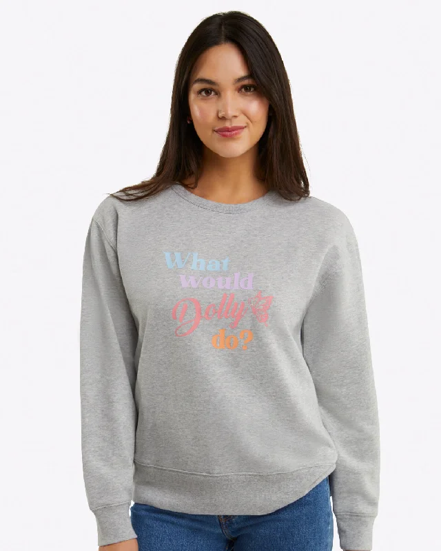 What Would Dolly Do Sweatshirt Hoodie with Hem Ribbing Snug Secure