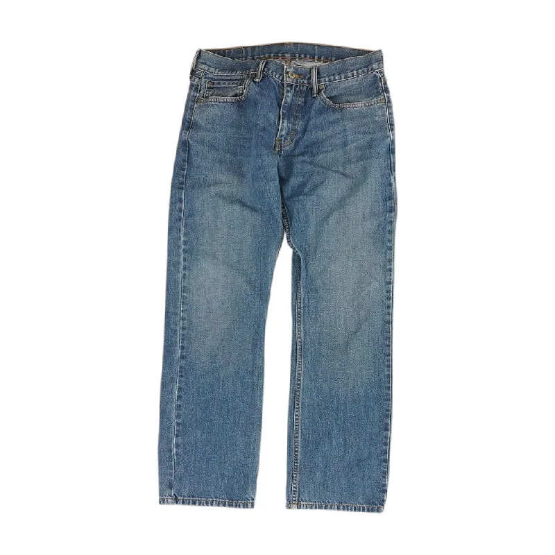 514 Solid Straight Jeans Comfortable Faded High-Rise Jeans