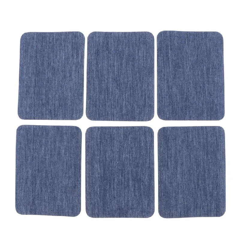 Max 6pcs Iron on Denim Patches for Jeans Clothing Jacket Repair Tool Blue Classic Black Denim Jeans