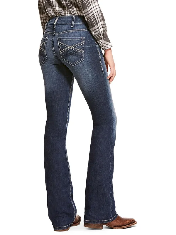 Ariat 10028920 Womens REAL Mid Rise Stretch Margot Stackable Straight Leg Jean Chic Dark-Wash Skinny Jeans