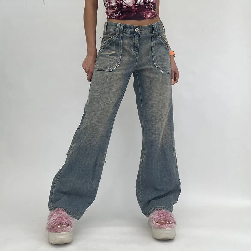 DressBetty - High Waist Vintage Oversized Casual Streetwear Harajuku Straight wide Leg Jeans Casual Skinny Fit Jeans