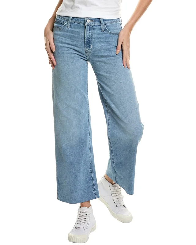 Hudson Jeans Rosalie Alki Wide Leg Jean Elegant Raw Hem Jeans