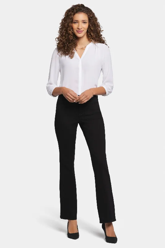 Blake Slim Flared Jeans In Petite - Black Fashionable Slouchy Fit Jeans