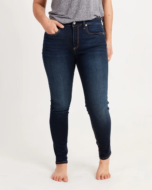 Cate Mid-Rise Ankle Skinny Jeans Stylish Stone-Wash Denim Jeans