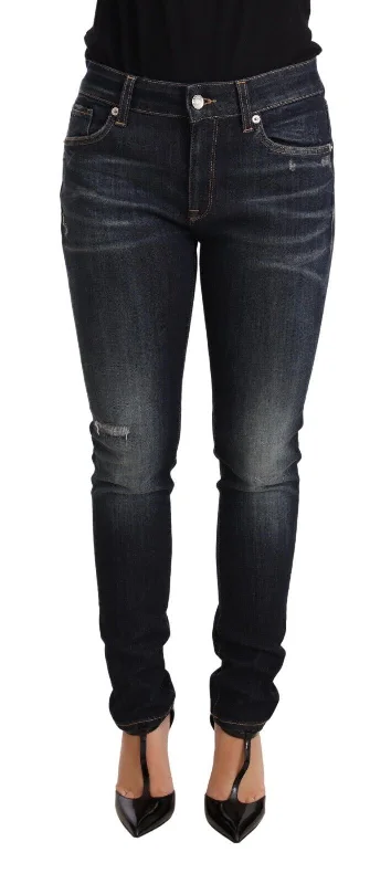 Dolce & Gabbana Chic Blue Slim Skinny Jeans Casual Wide-Legged Denim Jeans