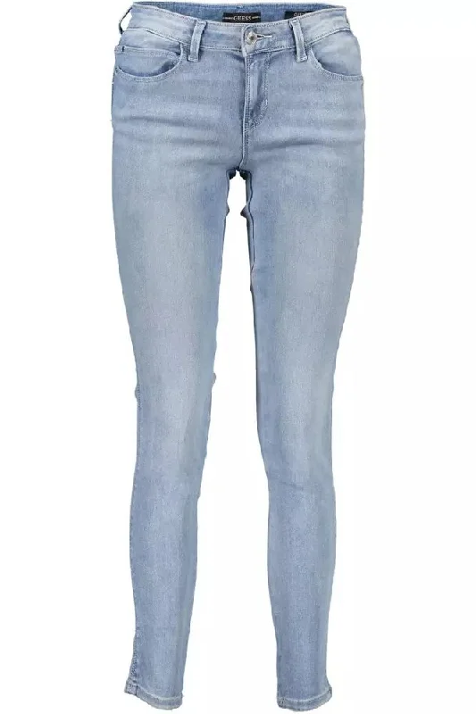 Light Blue Cotton Women Jeans Trendy Classic Fit Jeans