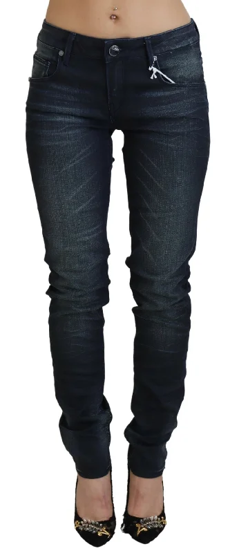 Chic Low Waist Slim Fit Denim Jeans Elegant Dark-Wash Bootcut Jeans