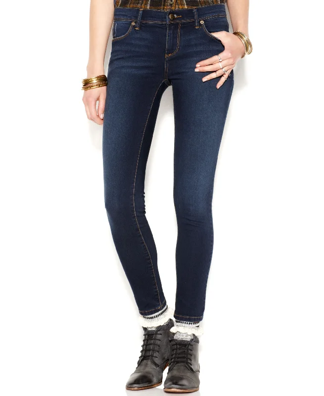 Free People Roller Crop Mid Rise Skinny Jeans Comfortable Folded Hem Jeans