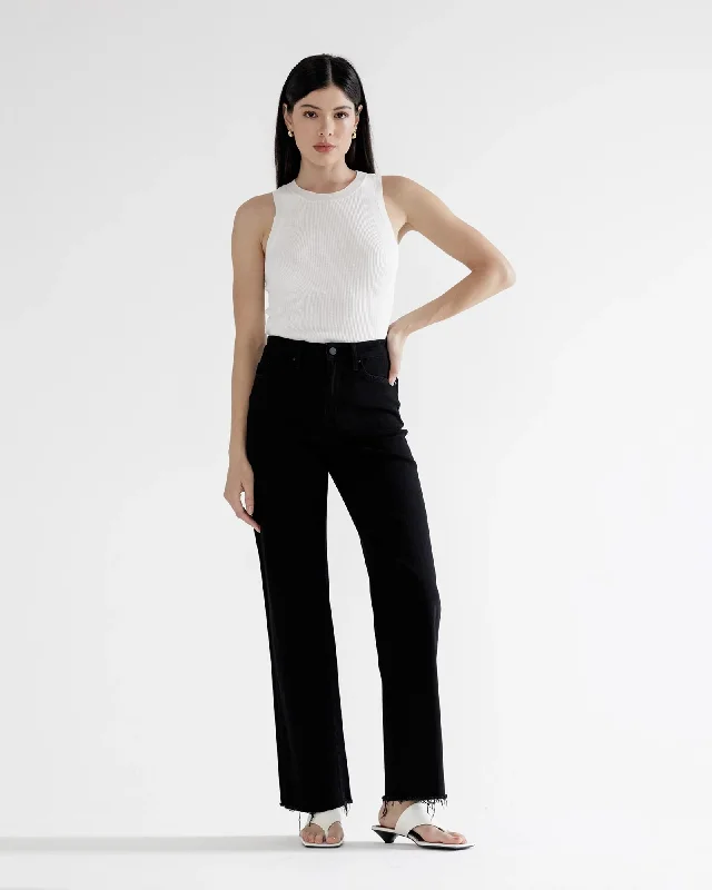 High Rise Slim Wide Leg Jeans Stylish High-Waist Jeans