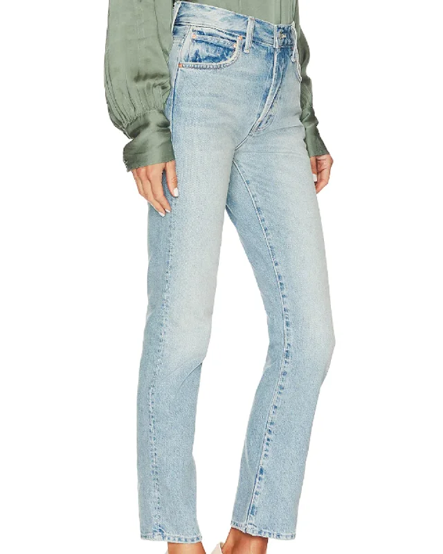 "High Waisted Hiker Hover" Jeans Stylish Stone-Wash Denim Jeans