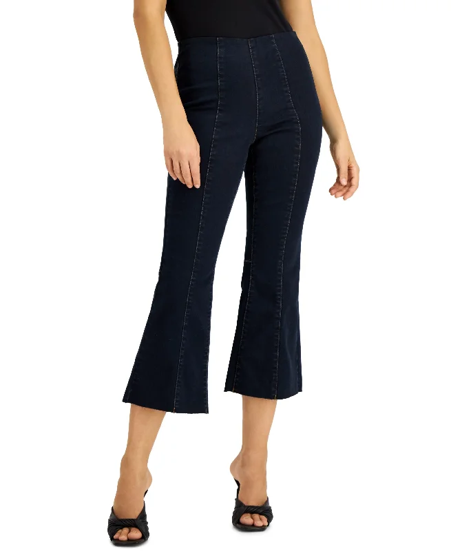 INC International Concepts Womens High Rise Crop Flare Pull On Jean Comfortable Mid-Rise Jeans