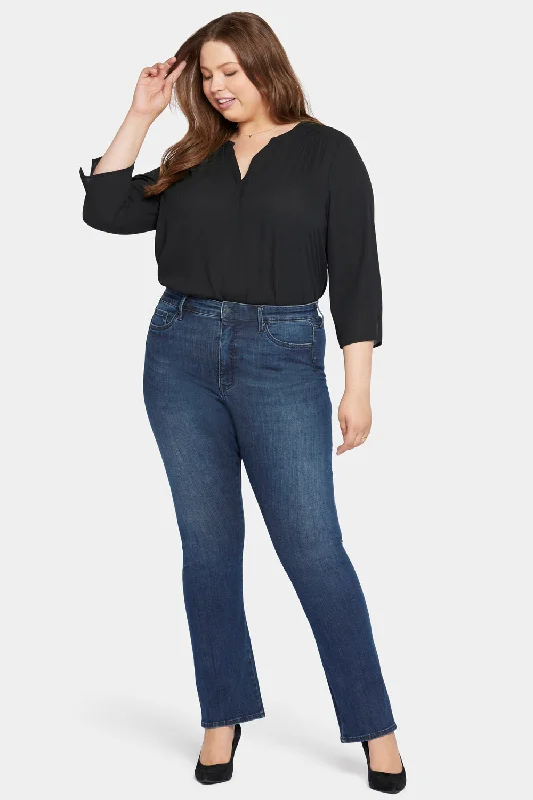 Le Silhouette Slim Bootcut Jeans In Long Inseam Plus Size - Precious Casual Bootcut Ripped Jeans