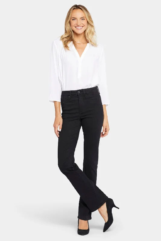 Le Silhouette Slim Bootcut Jeans In Petite - Stellar Fashionable Button-Front Jeans