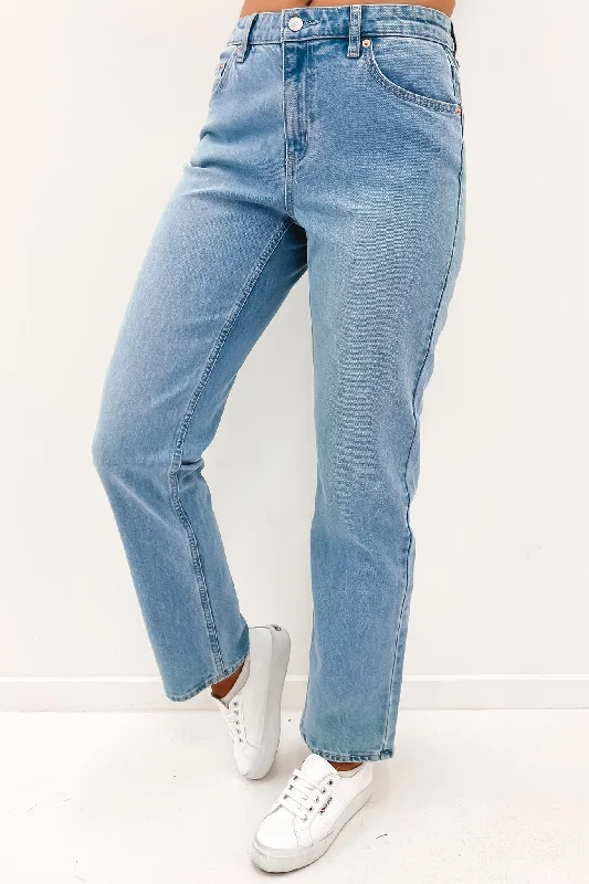 Mid Vintage Straight Jean Summertime Blue Stylish Relaxed Fit Skinny Jeans