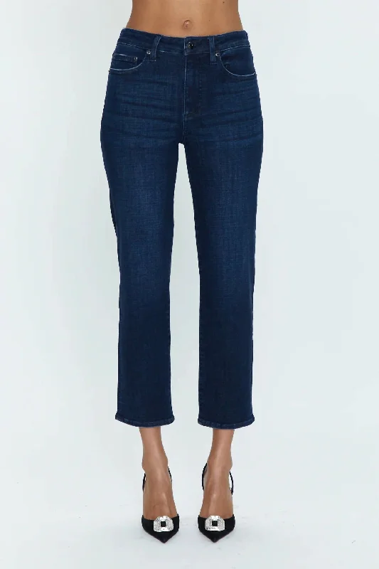 Monroe Crop High Rise Cigarette Jeans In Orania Stylish Paperbag Waist Denim