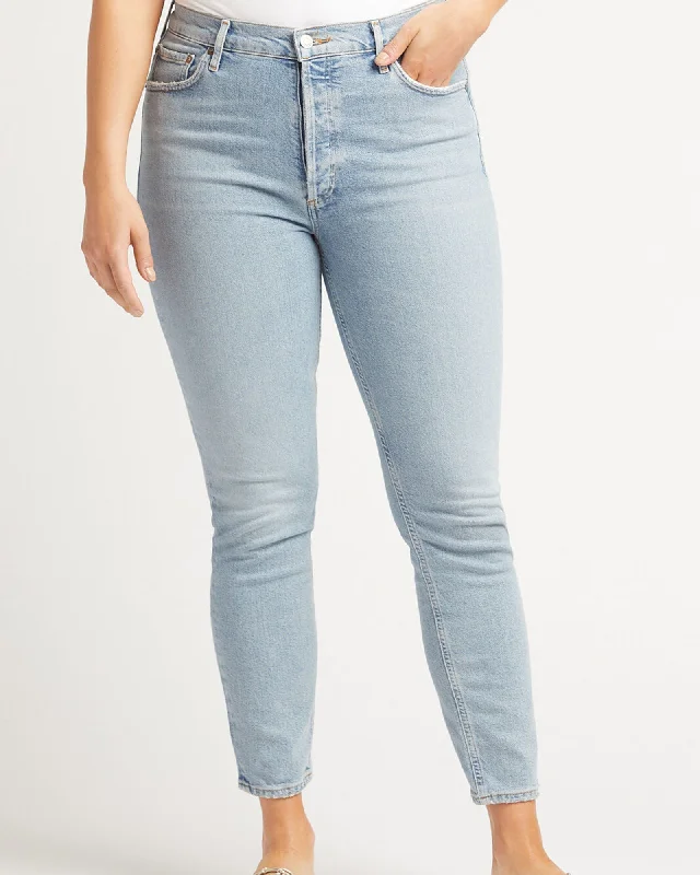 "Nico" High Rise Slim Jeans Chic Dark-Wash Skinny Jeans