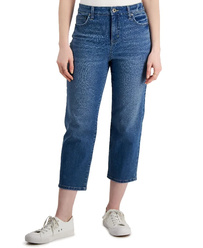 Style & Co Womens High Rise Cropped Jeans Fashionable Relaxed Fit Denim