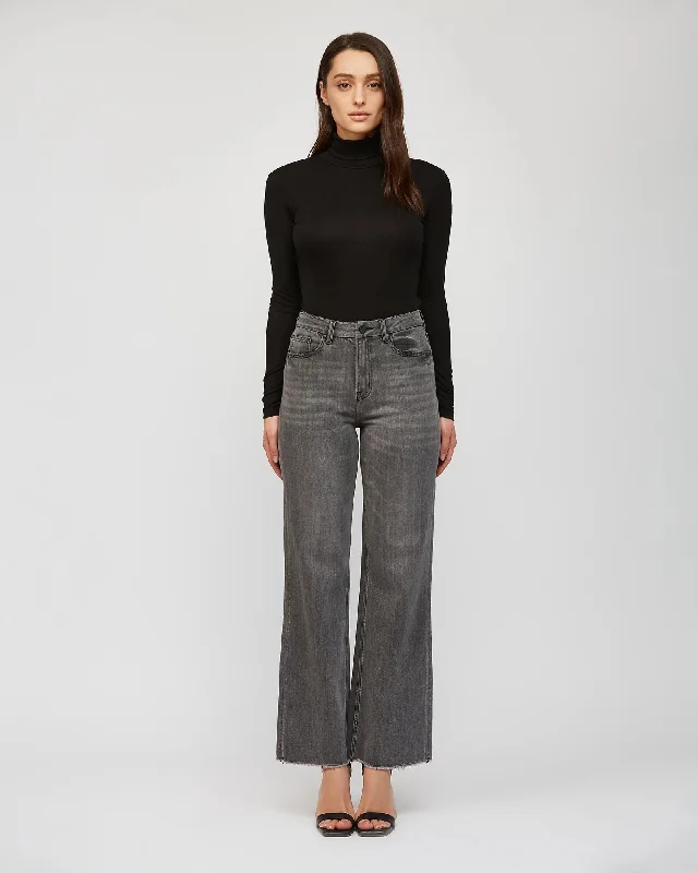 Super High Rise Wide Leg Jeans Chic Cropped Jeans