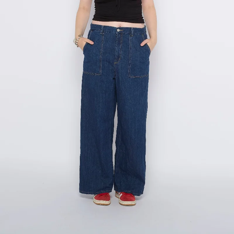 Wide Leg Jeans - W30" L26" Stylish Slim Fit Denim