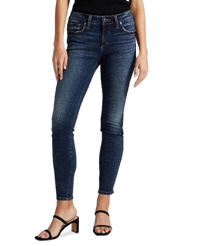 Women's Elyse Mid-Rise Skinny Jeans Chic Faded Blue Jeans