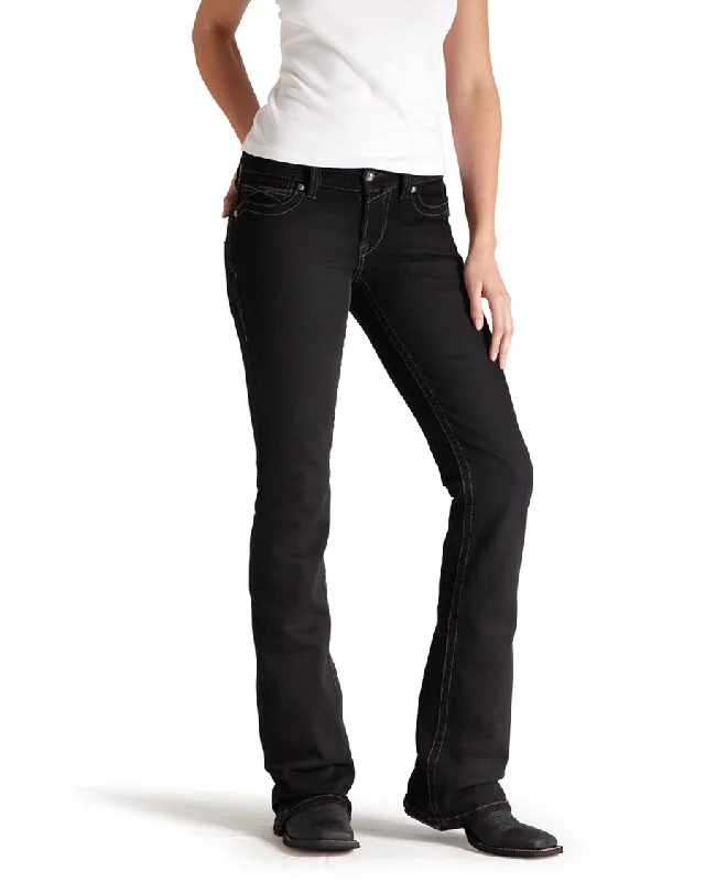 Womens Real Riding Jeans Chic Rip-Detail High-Waist Jeans