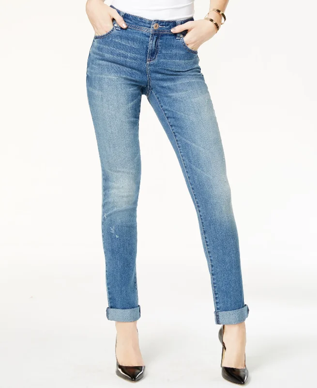 Womens Ripped Boyfriend Jeans Stylish Slim Fit Denim