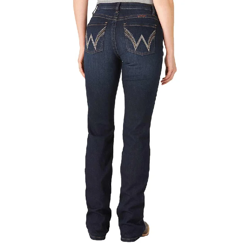 Wrangler Women's Q-Baby Ultimate Riding Bootcut Jeans Fashionable Relaxed Fit Denim