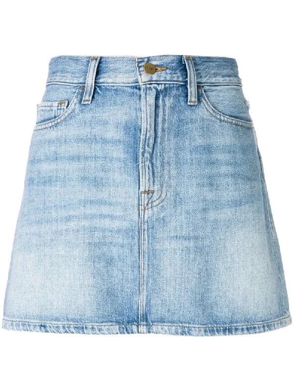 Le Mini  denim skirt tiered skirt playful