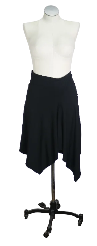 90s HeartSoul Black Asymmetrical Skirt      M velvet skirt sumptuous