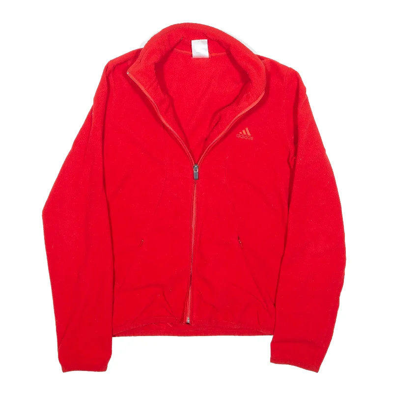 ADIDAS Fleece Jacket Red Womens UK 14 Print Jacket Jacquard Jacket Embroidered Jacket ADIDAS Fleece Jacket Red Womens UK 14 Print Jacket Jacquard Jacket Embroidered Jacket