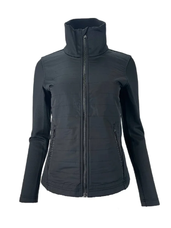 Aether Women's Jet Black Noir Full-Zip Fleece Jacket NWT Welt Pockets Slit Pockets Flap Pockets Aether Women's Jet Black Noir Full-Zip Fleece Jacket NWT Welt Pockets Slit Pockets Flap Pockets