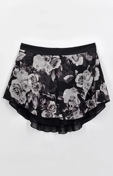 AK Dancewear AK2in1 Pull-on Skirt in Rose Garden ∙ Night Bloom velvet skirt glossy