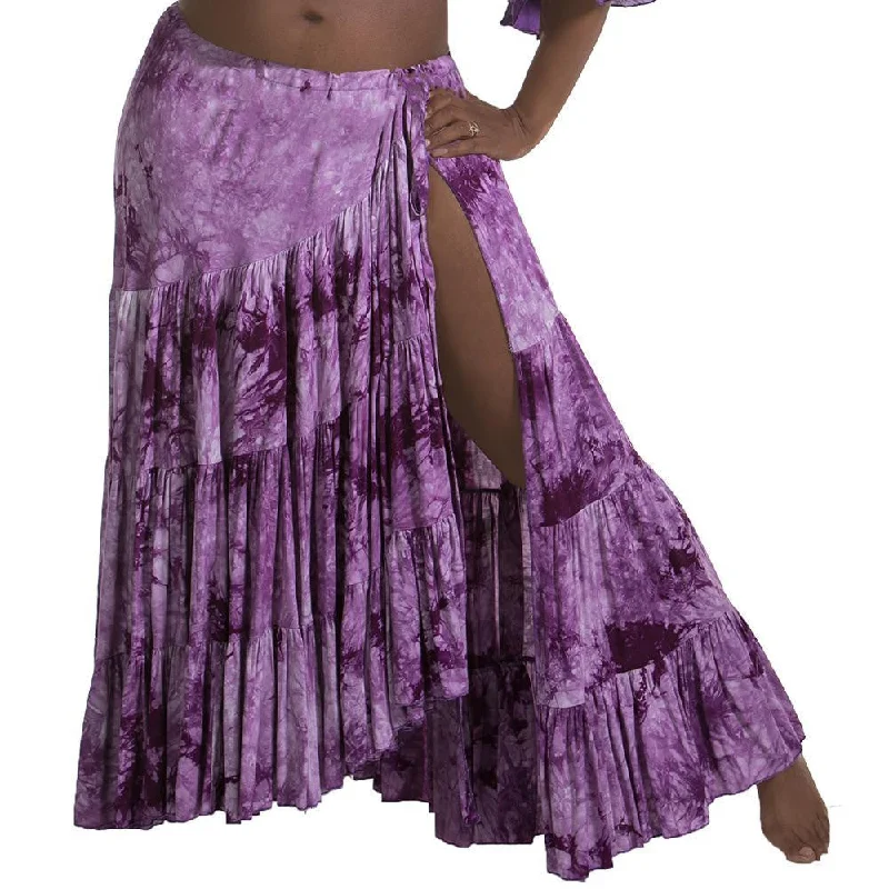 Belly Dance Tye-Dye Cotton Skirt with Side Slit | BATIK BELLYDANCE SKIRT mini skirt trendy