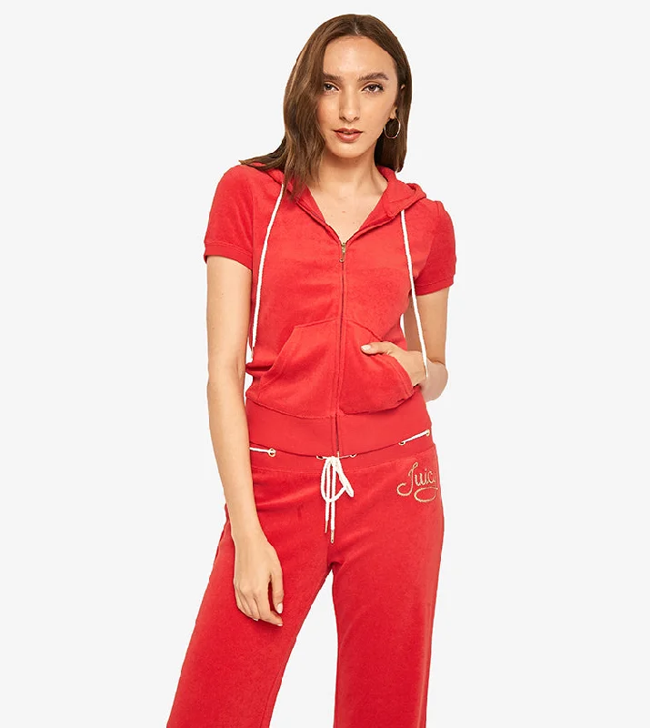 Juicy Couture Women's Rugby Juicy Rope Microterry Robertson Short Sleeve Jacket M Quilted Jacket Puffer Jacket Insulated Jacket Juicy Couture Women's Rugby Juicy Rope Microterry Robertson Short Sleeve Jacket M Quilted Jacket Puffer Jacket Insulated Jacket